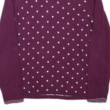 TOMMY HILFIGER Womens Maroon & White Patterned Crew Neck Basic Knit Jumper L