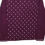 TOMMY HILFIGER Womens Maroon & White Patterned Crew Neck Basic Knit Jumper L