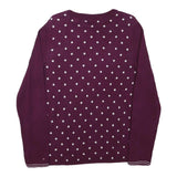 TOMMY HILFIGER Womens Maroon & White Patterned Crew Neck Basic Knit Jumper L