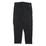 ZARA Womens Black Cotton Blend Regular Cargo Trousers W31 L28 Stylish Zip