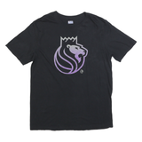 NBA Mens Black Purple Graphic T-Shirt L Short Sleeve Crew Neck Basketball