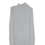 H&M Womens Grey Plain Roll Neck Basic Knit Jumper XS Lightweight Viscose Blend