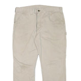 CARHARTT Mens Beige Relaxed Straight Trousers W38 L28 Cotton Blend Zip Casual