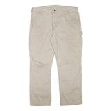CARHARTT Mens Beige Relaxed Straight Trousers W38 L28 Cotton Blend Zip Casual