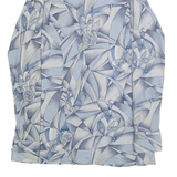 HUKA-POO Mens Blue & Grey Abstract Pattern Nylon Shirt L Stylish Long Sleeve