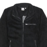 FILA Womens Black Zip Jacket S Polyester Plain Casual Sportswear Outerwear