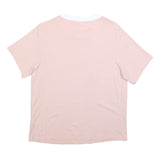 ADIDAS Womens Pink & White Graphic T-Shirt UK 8 Short Sleeve Crew Neck Casual