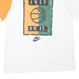 NIKE Mens White & Orange Basketball Graphic T-Shirt XL Short Sleeve Crew Neck