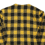 STARTER Womens Yellow & Black Check Button Jacket M Polyester Blend Cropped Fit