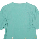 WEILL Womens Green Button Jacket M Woven Classic Elegant Stylish