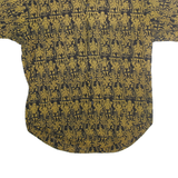 DRESS FRESH Mens Black & Yellow Cotton Pattern Shirt M Short Sleeve Button