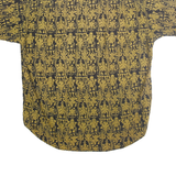 DRESS FRESH Mens Black & Yellow Cotton Pattern Shirt M Short Sleeve Button
