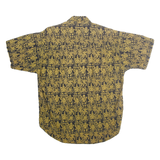 DRESS FRESH Mens Black & Yellow Cotton Pattern Shirt M Short Sleeve Button