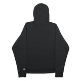 CHAMPION Mens Black Pullover Hoodie M Classic Script Logo Sweatshirt