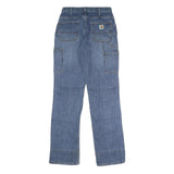CARHARTT Womens Relaxed Fit Blue Denim Jeans W26 L32 Workwear Zip Closure