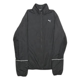PUMA Womens Black Zip Jacket UK 12 Polyester Plain Lightweight Sportswear