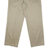 DOCKERS Womens Beige Regular Fit Straight Leg Cotton Blend Trousers W36 L30