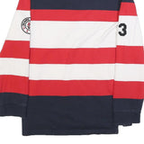 KARL KANI Mens Navy Red & White Striped Long Sleeve Polo Shirt S Kani Sport
