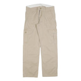 LEVI'S Mens Beige Cotton Blend Regular Cargo Trousers W32 L32 Zip Pockets