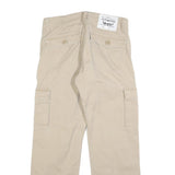 LEVI'S Mens Beige Cotton Blend Regular Cargo Trousers W32 L32 Zip Pockets