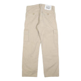 LEVI'S Mens Beige Cotton Blend Regular Cargo Trousers W32 L32 Zip Pockets