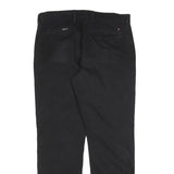 TOMMY HILFIGER Mens Cotton Blend Black Regular Straight Trousers W34 L32 Zip
