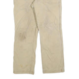 CARHARTT Mens Relaxed Beige Cotton Blend Trousers W32 L26 Workwear Zip Closure