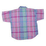 Womens Blue & Pink Checked Cotton Blend Shirt L Lightweight Casual Summer