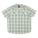 THE NORTH FACE Mens White & Green Check Shirt XL Short Sleeve Casual