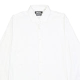 DKNY Mens White Slim Fit Cotton Shirt M Dress Formal Classic Collar