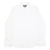 DKNY Mens White Slim Fit Cotton Shirt M Dress Formal Classic Collar