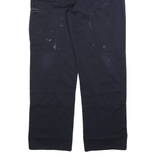 DICKIES Mens Cotton Blend Black Regular Tapered Trousers W34 L32 Workwear Zip
