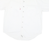 PROLEN Mens White Shirt L Cotton Blend Short Sleeve Button Casual Workwear