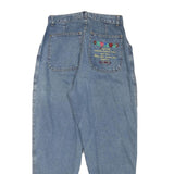 S OLIVER Womens Jeans Blue Relaxed Tapered Denim Medium W26 L26 Embroidered