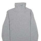 H&M Womens Grey Plain Turtleneck Basic Knit Jumper S Lightweight Soft Comfort