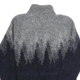 COUNTY CLOTHING CO. Mens Grey & Navy Zip Jacket M Polyester Blend Forest Pattern