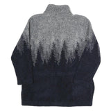 COUNTY CLOTHING CO. Mens Grey & Navy Zip Jacket M Polyester Blend Forest Pattern