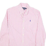 TOMMY HILFIGER Womens Pink & White Striped Shirt UK 6 Button Down Collar Cotton