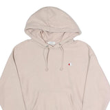 CHAMPION REVERSE WEAVE Womens Beige Pullover Hoodie M Cotton Drawstring