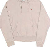 CHAMPION REVERSE WEAVE Womens Beige Pullover Hoodie M Cotton Drawstring