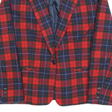 PENDLETON Womens Red & Navy Check Jacket S Wool Tailored Button Closure