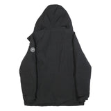 DKNY Womens Black Zip Jacket M Polyester Blend Sport Casual Hooded Pockets