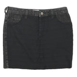REISS Womens Black Denim Mini Cotton Blend Skirt UK 6 Stylish Casual