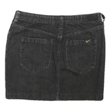 REISS Womens Black Denim Mini Cotton Blend Skirt UK 6 Stylish Casual
