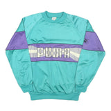 PUMA Womens Turquoise & Purple Sweatshirt Crew Neck L Retro Logo
