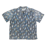 HIGH SURF Mens Blue Casual Shirt 2XL Cotton Blend Sailing Boats Print Summer