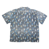HIGH SURF Mens Blue Casual Shirt 2XL Cotton Blend Sailing Boats Print Summer
