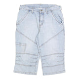 SOUTHERN Mens Light Blue Denim Casual Shorts M W32 Cotton Blend Relaxed Fit