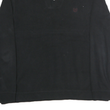 CHAPS Mens Black Cotton Sweatshirt XL Button Neck Casual Pullover