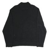 CHAPS Mens Black Cotton Sweatshirt XL Button Neck Casual Pullover